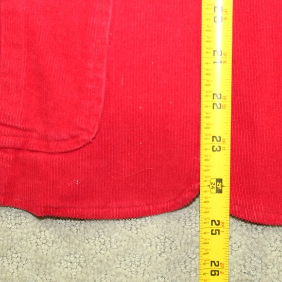 Lands' End Red Mini Corduroy Button Up Long/S Cotton & Spandex Jacket Women's 6P - Picture 3 of 5